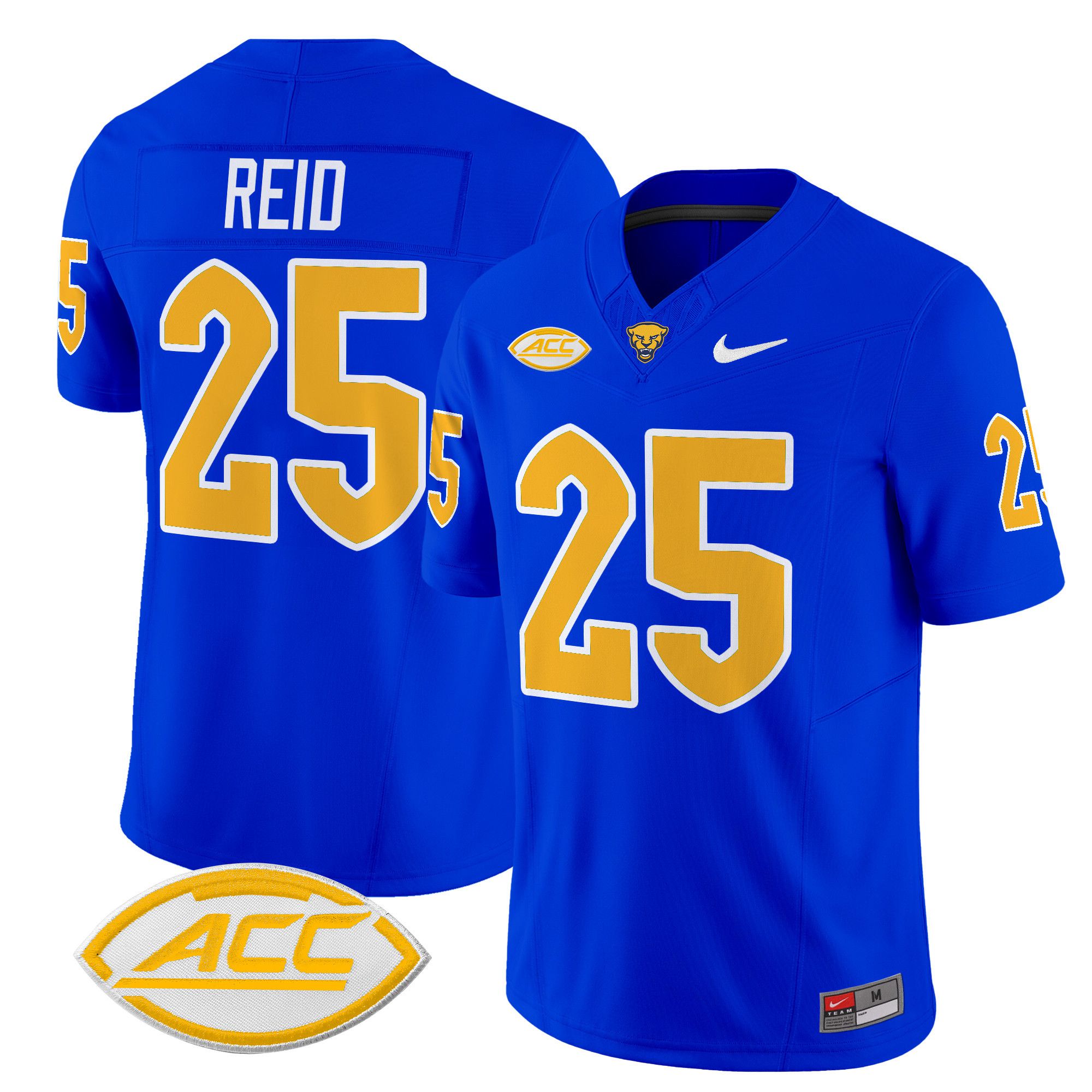 Men Pittsburgh Panthers #25 Reid Blue Nike 2024 Vapor Limited NCAA Jersey style 1